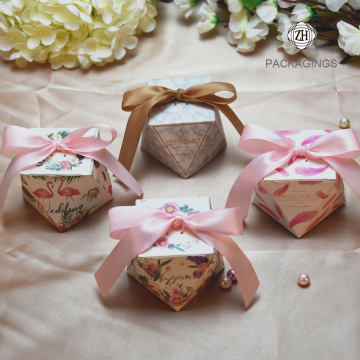 Candy box wedding with a ribbon