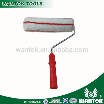 WT0306611 red plastic handle paint roller with single wire frame