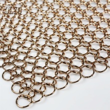Customized Metal Ring Mesh Curtain / Chain Mail Decorative Metal Screen Mesh
