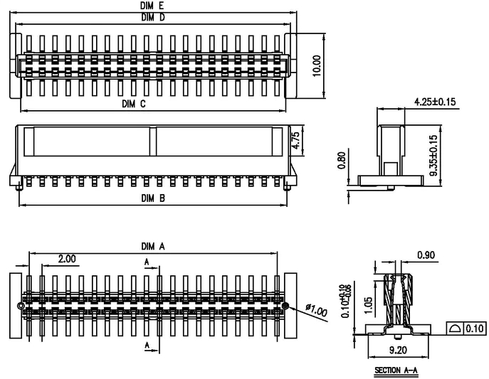 Female H9.3 board-to-board connector