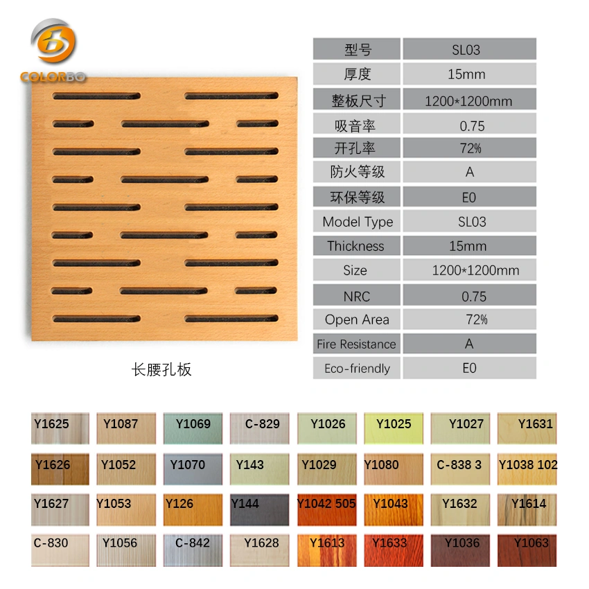 Effective Soundproofing Wooden Board Acoustic Perforated Wall Panel