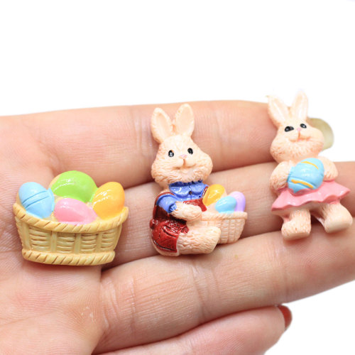 Recién llegados Miniaturas de resina para artesanía de conejo 3D de Pascua para accesorio de fabricación de broches