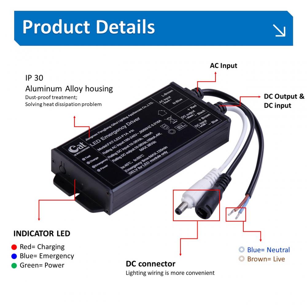 CB -certificaat LED -noodcontroller