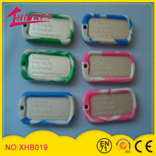 Custom embossed silicone tags with bright colors for sale