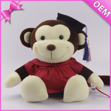 Plush animal toy with hat, cheap monkey plush toys, promotional monkey toy