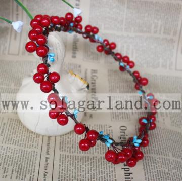 New Fashion Red Berry Garland Christmas Party Headdress Headband Garland