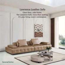 Sleek Italian Minimalism Leather Sofa Set