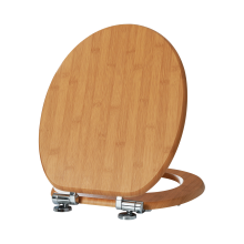 Bamboo Effect Soft Closing MDF & Solid Wood Toilet Seat
