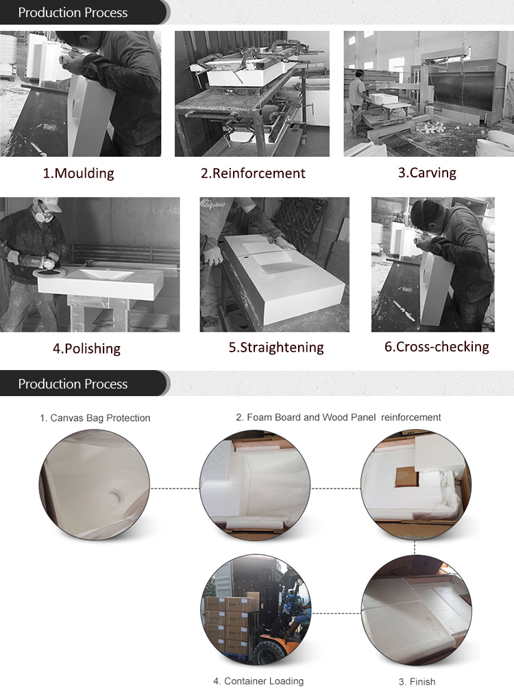 Popular design big size white solid surface kitchen sink