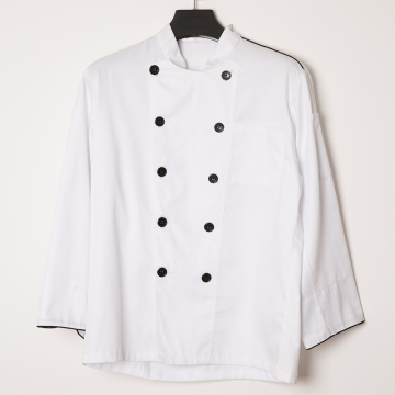 White OEM logo CVC chef cooker uniform clothes