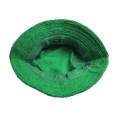 Chapeau vert coton serviette Terry broderie