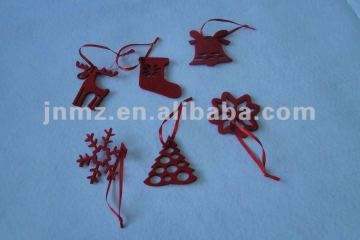 Decorative ornaments on Santa trees, face mask