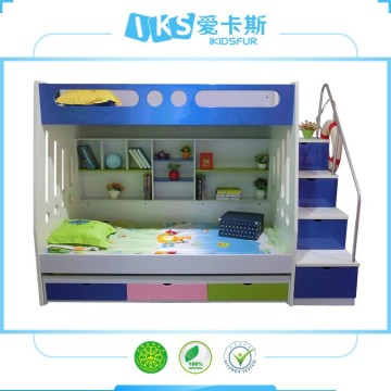 Space saving Bunk bed with kids toy cabinet, moved bed