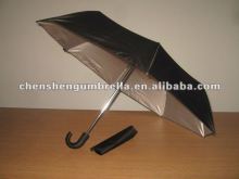 auto open silver coated foldable curve handle umbrella