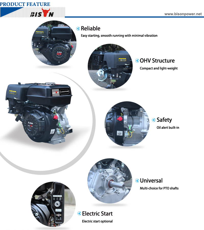 Motore A Benzina BS270 Ohv Gasoline Engine 9 Hp 9Hp Vertical Shaft 270Cc Engine