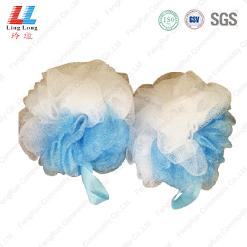 Two side gradient mesh bath sponge