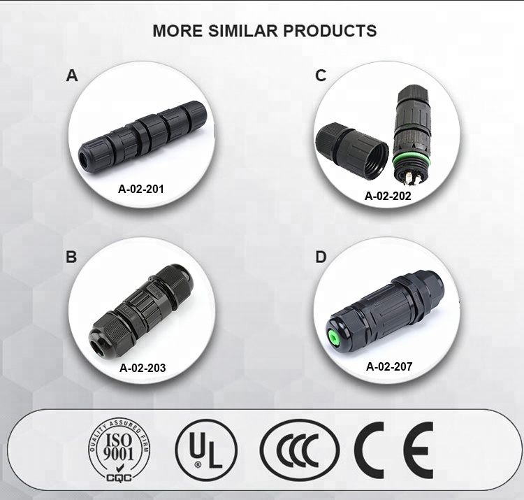 1In 2 Out Outdoor Lighting Cable Joint IP68 Waterproof Connector