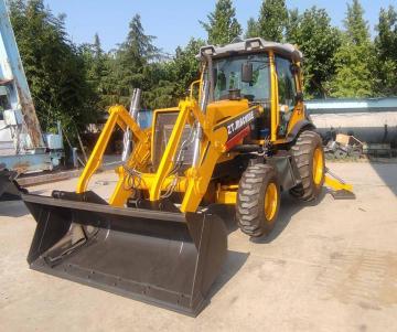 Heavy-duty backhoe loader for earthmoving