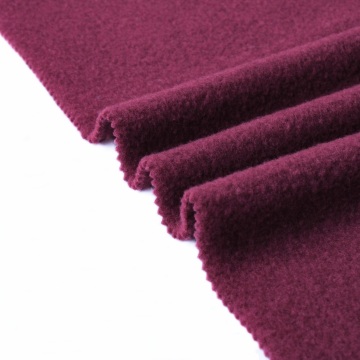 High Handfeel Chenille Wool Coating Burgundy Fabric
