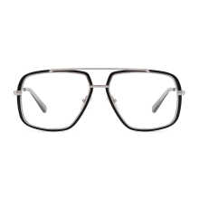 Stylish Double Nose Bar Full Frames Acetate Rim With Metal Temples spectacles Frames