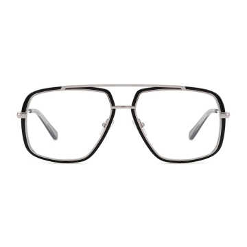 Stylish Double Nose Bar Full Frames Acetate Rim With Metal Temples spectacles Frames