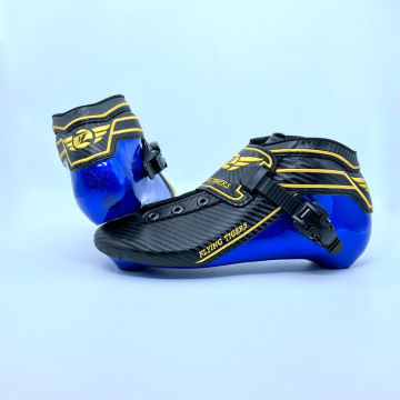 Professional Blue Carbon Fiber Inline Skate Boot for Racing