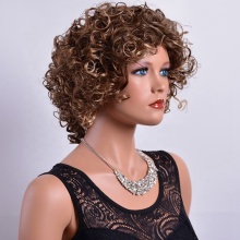 Best-selling Medium curly Wigs deep wave hair brown wig for women