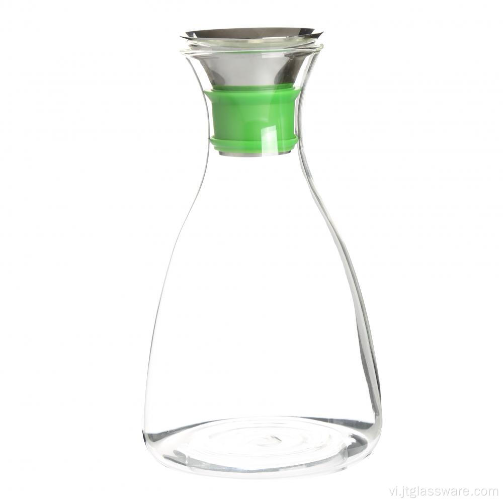 Nắp gỗ tre tự nhiên chịu nhiệt Ấm trà thủy tinh carafe