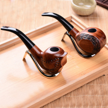 foreign trade new high-end handmade carved  wooden smoking pipe 2 styles