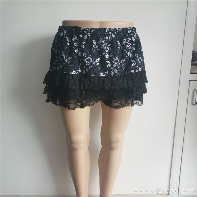 100% Polyester Floral Printed Floral Womens Lace Skirts