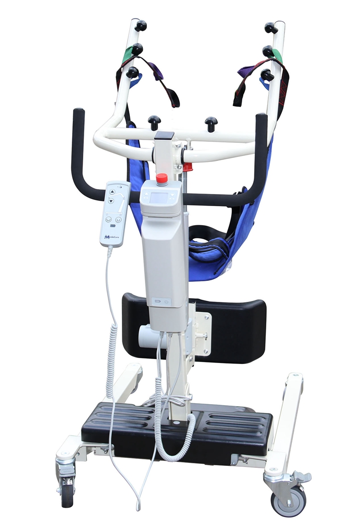 Electric sit to stand patient lift