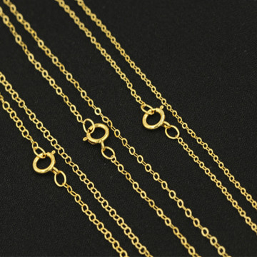14K Gold Filled Cross Chain Necklace for Women: 1.5mm Gold Filled Flat Cable Design