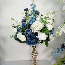 Silk Blue White Rose Flower Ball Arrangement for Wedding Centerpieces and Parties