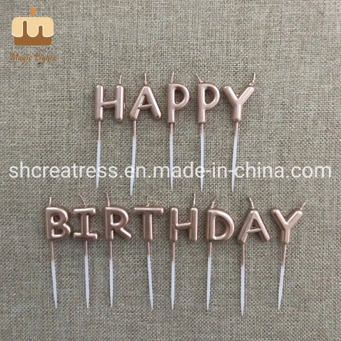 Handmade Birthday Candles with Alphabet Letters on Birthday Cake