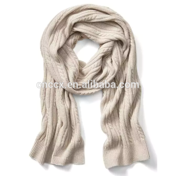 17HLC8021 Cashmere Blend Cable Stitch Scarf Italian cashmere