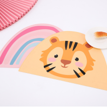 Cartoon Rainbow Tiger Design Kinder Tischsets
