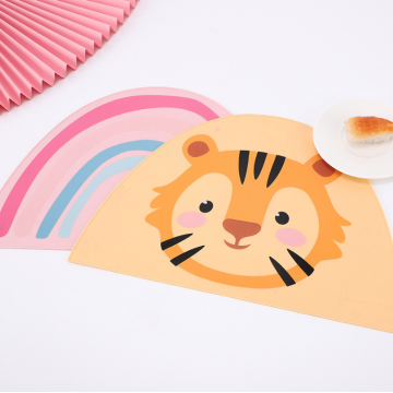 Kartun Rainbow Tiger Design Anak Placemats