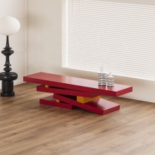 Colorful Geometric Entrance Console Table for Modern Memphis Style Living Rooms