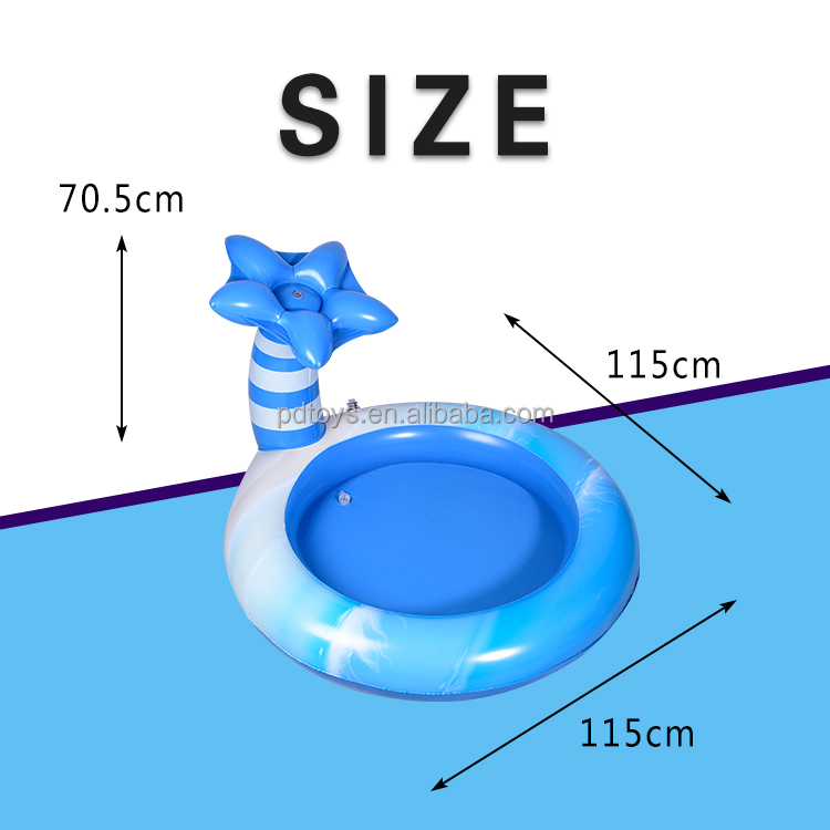 ODM OEM PVC kids children's indoor play center pool inflatable palm tree pool sprinkler water game toy swimming pool