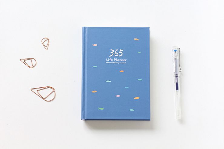 365 Planner Agenda Notebook Colorful Inner Page Illustration Yearly Daily Plan Journal Record Life Stationery Gifts