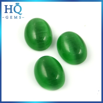 Wholesale Synthetic opal Green Cat Eye Gemstones cat eye beads