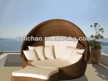 outdoor sunbed rattan wicker round sunbed