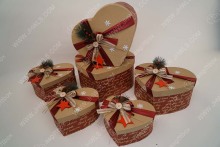 Bow tie snowflake heart gift box
