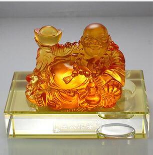 Art Glass Crafts Car Decoration Liuli Buddha