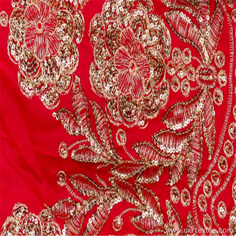 Elegant Outdoor Rayon 3mm Sequin Embroidered Fabrics