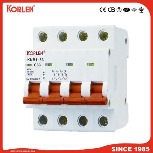 6KA Mini-Leistungsschalter mit CB KNB1-63 4p