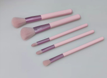 YACAI 5pcs Professional Synthetic Hair Cosmetic Foundation Makeup Brush Set Pink