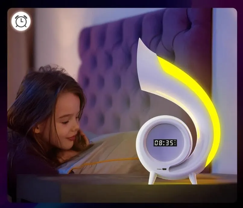 Vintage-Inspired Bluetooth Speaker with Colorful LED Clock Display