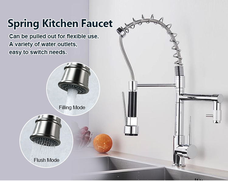China Factory New Brass Single Lever Pull Out Kitchen Faucet For Sale