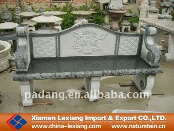 Stone bench with back